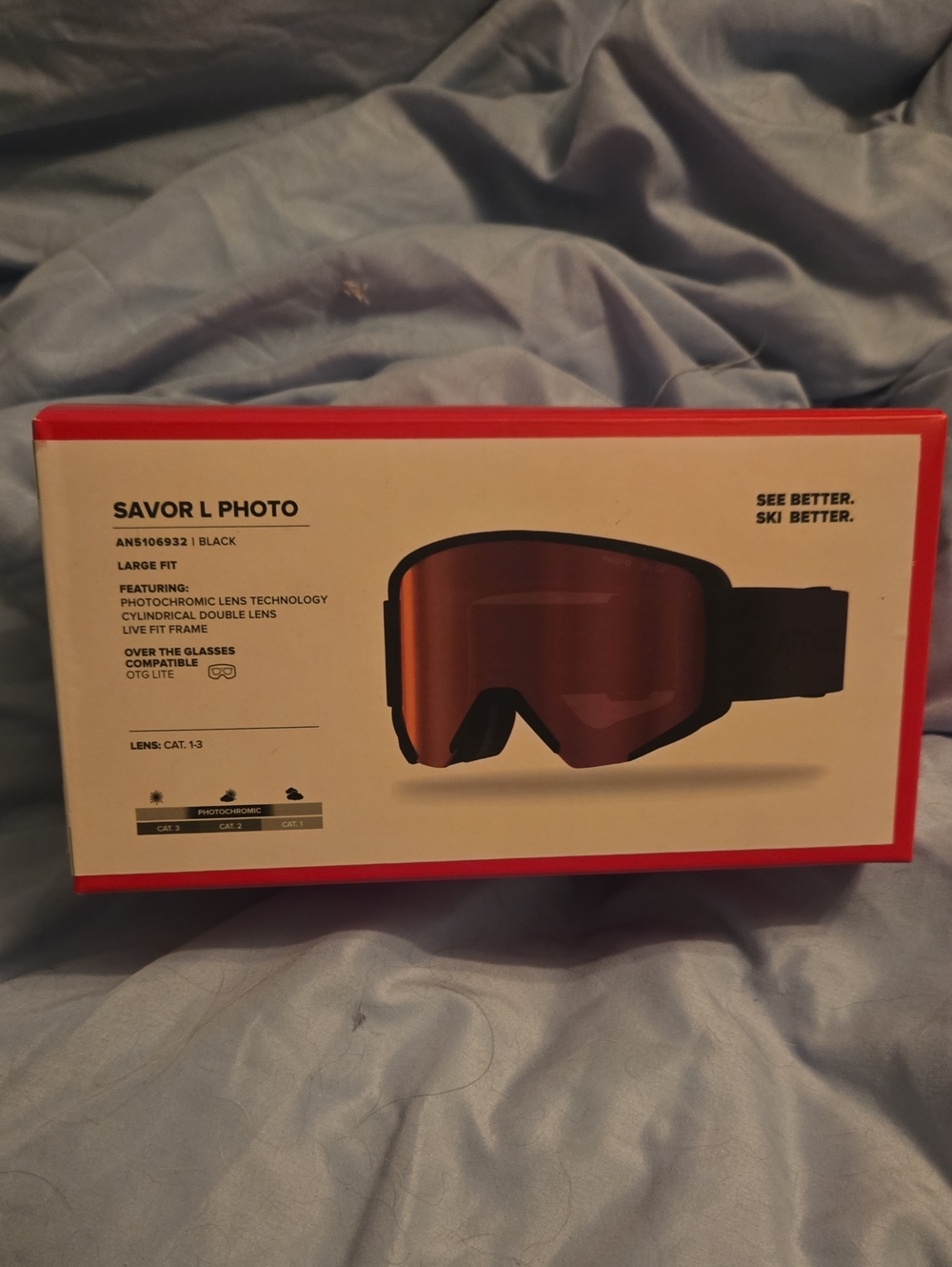 Savor L Photo Ski Goggles by ATOMIC - Black Frame with Red/Bronze Lens